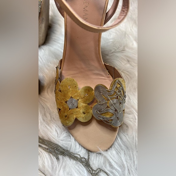 Stuart Weitzman Floral Sandals - Cream - Picture 9 of 14